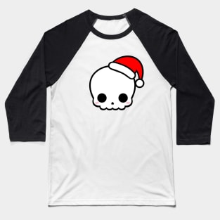 Cute Skull with Santa Hat Baseball T-Shirt